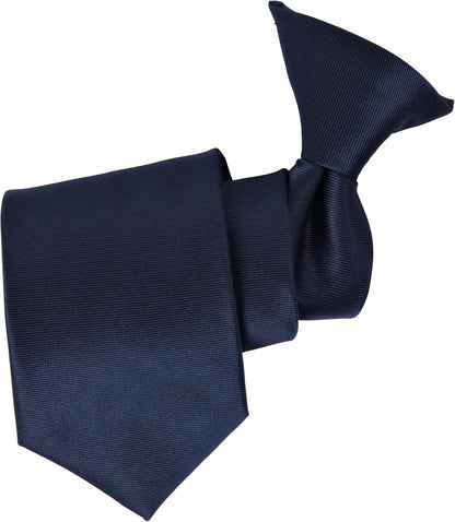 Clip on Ties for Men - Premium Black Solid Color Clip on Tie