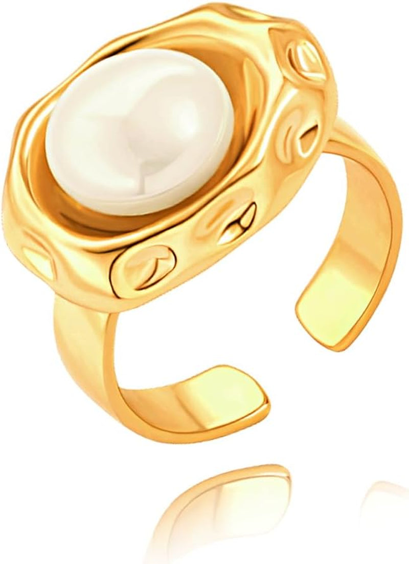 18K Gold Adjustable Circle Ring, Simple Link Chain Knuckle Rings CZ, Fashion Stacking Finger Jewelry - WORLD TIME VISITS
