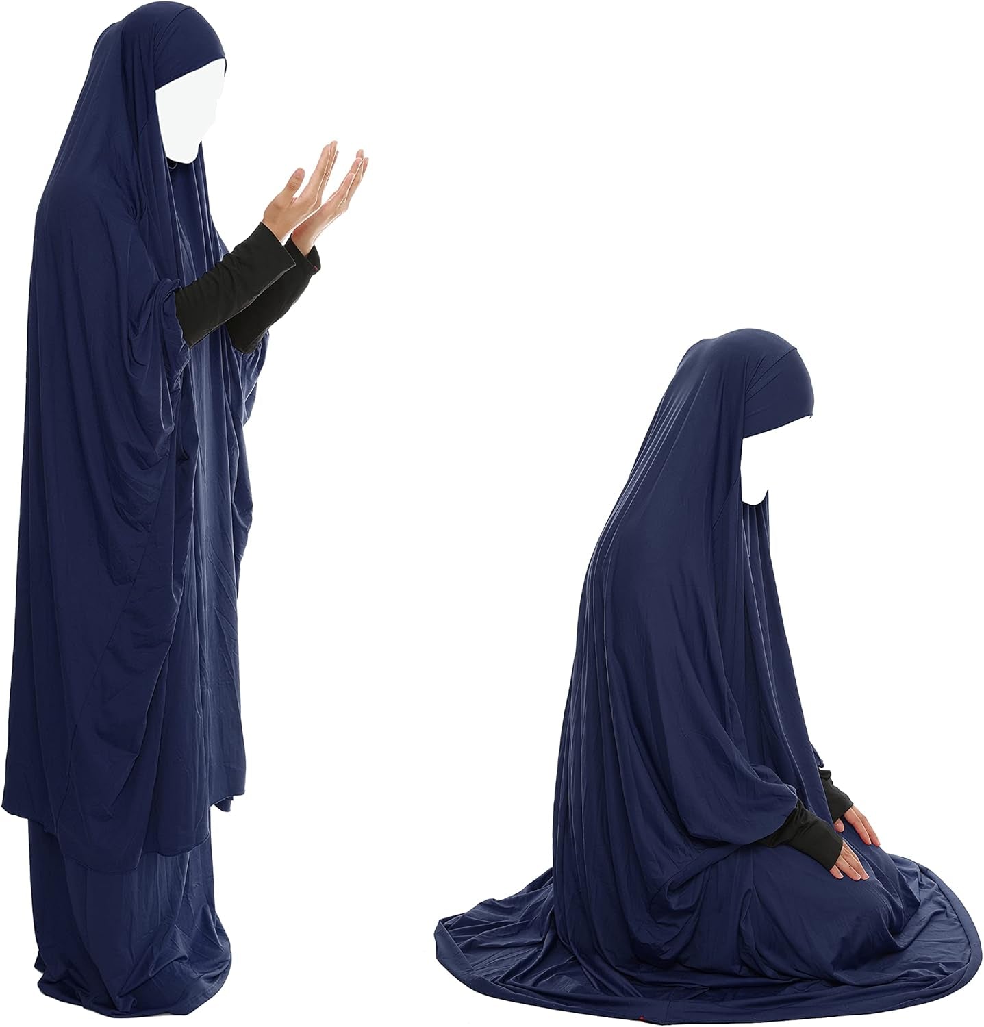Women Muslim Prayer Dress Islamic Jilbab Eid Formal Gown 2-Piece Prayer Set - WORLD TIME VISITS