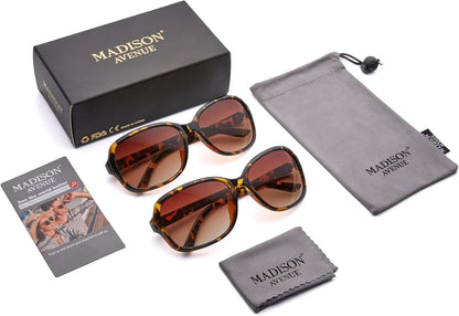 2 Pack Classic Vintage Sunglasses for Women Men,Fashion Sun Shades Glasses with UV400 Protection
