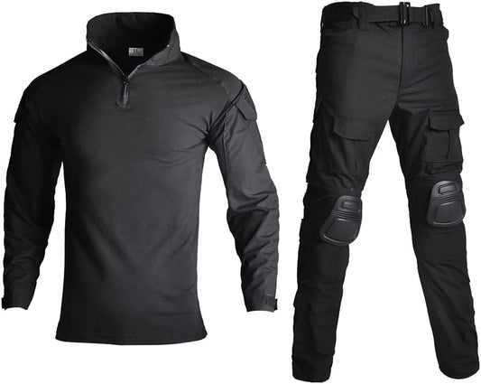 Mens Tactical Military Suits Long Sleeve Rip-Stop Uniforms Combat Shirt and Pants Elbow Knee Pads - WORLD TIME VISITS