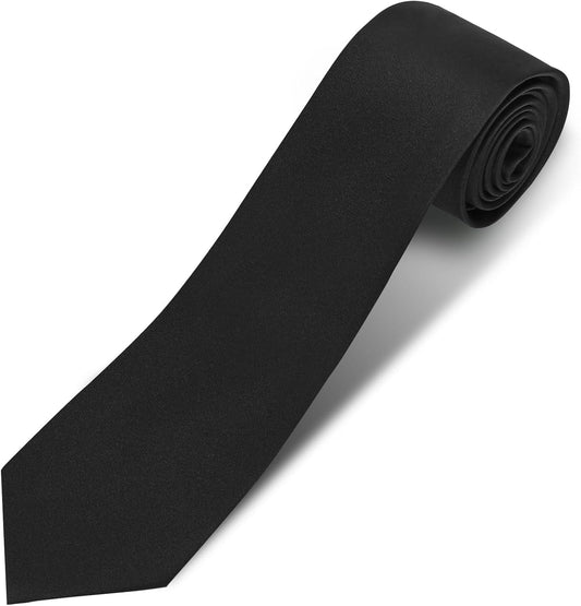 Men'S Ties Solid Pure Color 3.15" (8CM) Necktie Plain Formal Black Ties for Men
