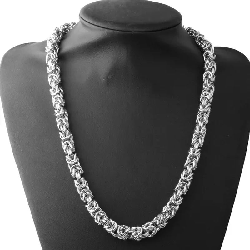6/8/11Mm Men'S Jewelry Trendy Silver Stainless Steel Byzantine Chain Necklace Link Chain Necklace 16"-40" Bracelet 7"-11"