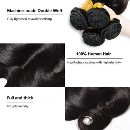 12A Human Hair Bundles 14 16 18 20 Inch 4 Bundles Human Hair 100% Unprocessed Brazilian Virgin Hair Bundles Deals Quick Weaves Hair Extensions
