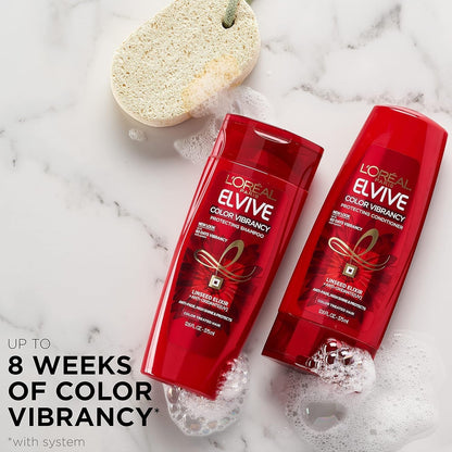 Elvive Color Vibrancy Protecting Shampoo, for Color Treated Hair, Shampoo with Linseed Elixir and Anti-Oxidants, for Anti-Fade, High Shine, and Color Protection, 28 Fl Oz