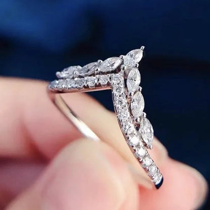 Unique Design Fashion Ring Marquise Cut Rings for Women Jewelry Beautiful Female Bride Engagement Wedding Band Party Accessories Anniversary Gift - WORLD TIME VISITS