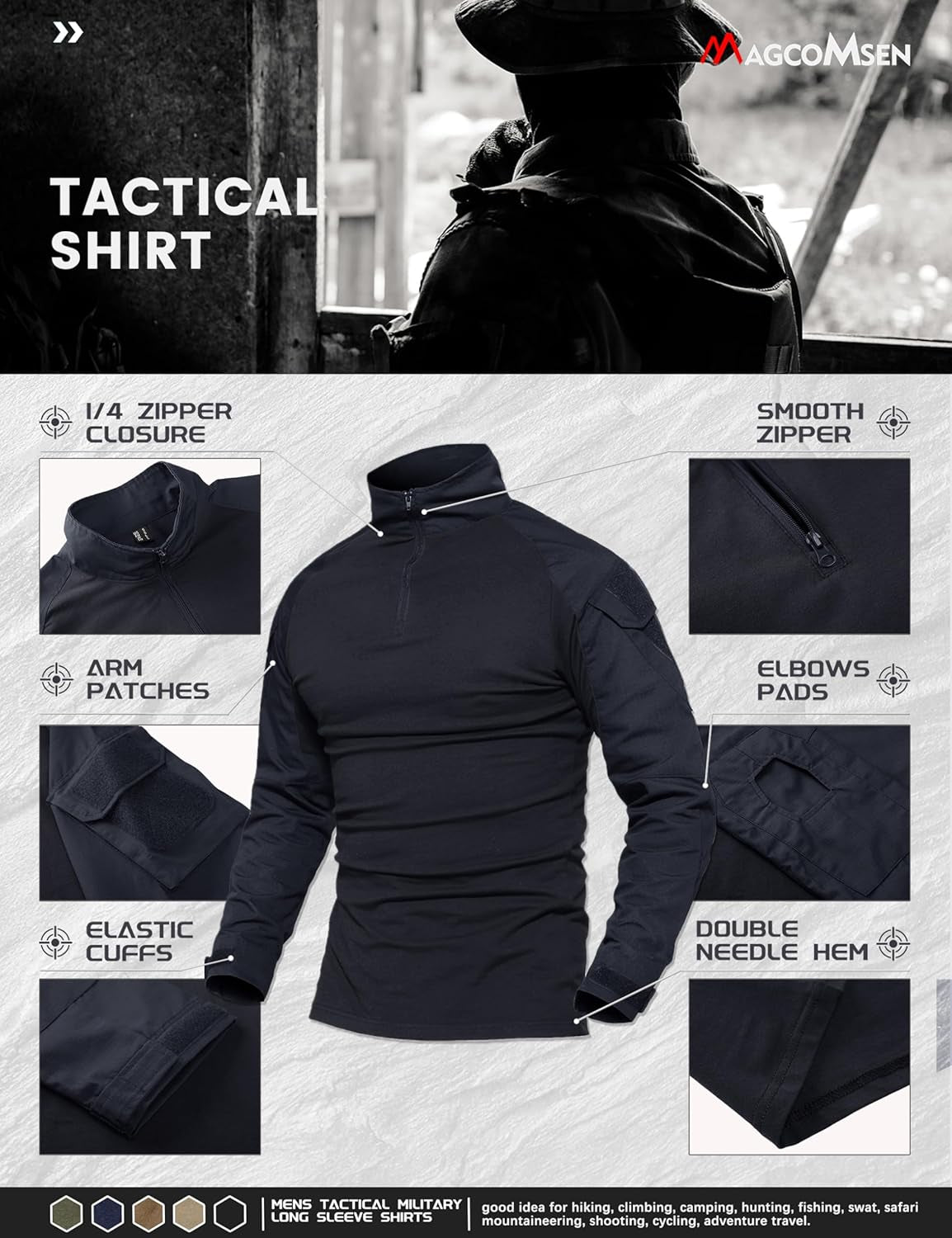 Men'S Tactical Military Shirts 1/4 Zip Long Sleeve Shirt with Pockets