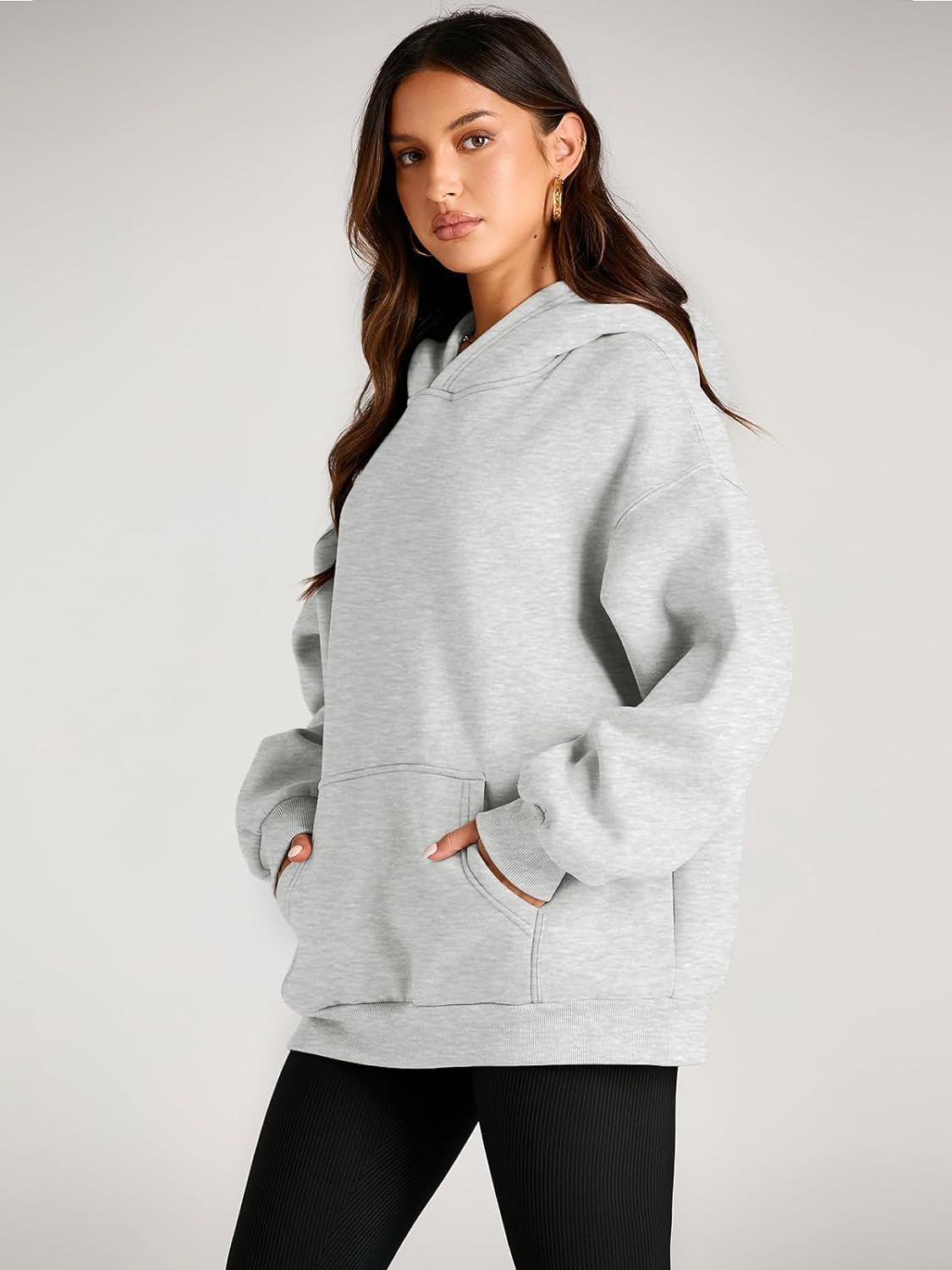 Womens Oversized Hoodies Fleece Sweatshirts Sweaters Spring Outfits 2025 Pullover Fall Winter Clothes