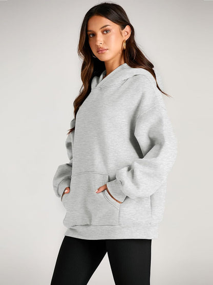 Womens Oversized Hoodies Fleece Sweatshirts Sweaters Spring Outfits 2025 Pullover Fall Winter Clothes