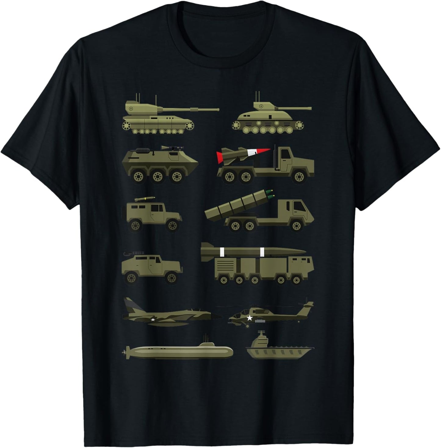 Military Vehicles, Military Boy and Girl Tank Lover T-Shirt