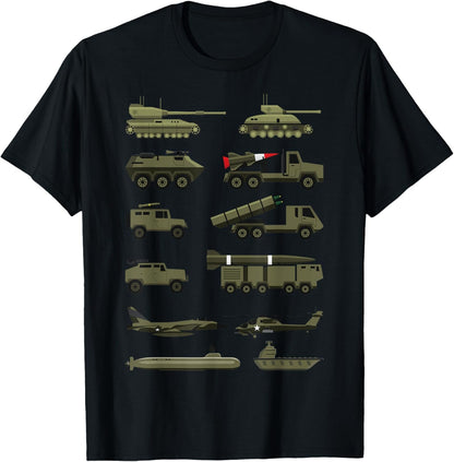 Military Vehicles, Military Boy and Girl Tank Lover T-Shirt