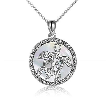 Fashion Women Ocean Necklace Sterling Silver Sea Turtle/Dolphin/Mermaid Necklace Abalone Shell Tortoise/Mermaid Tail Necklace