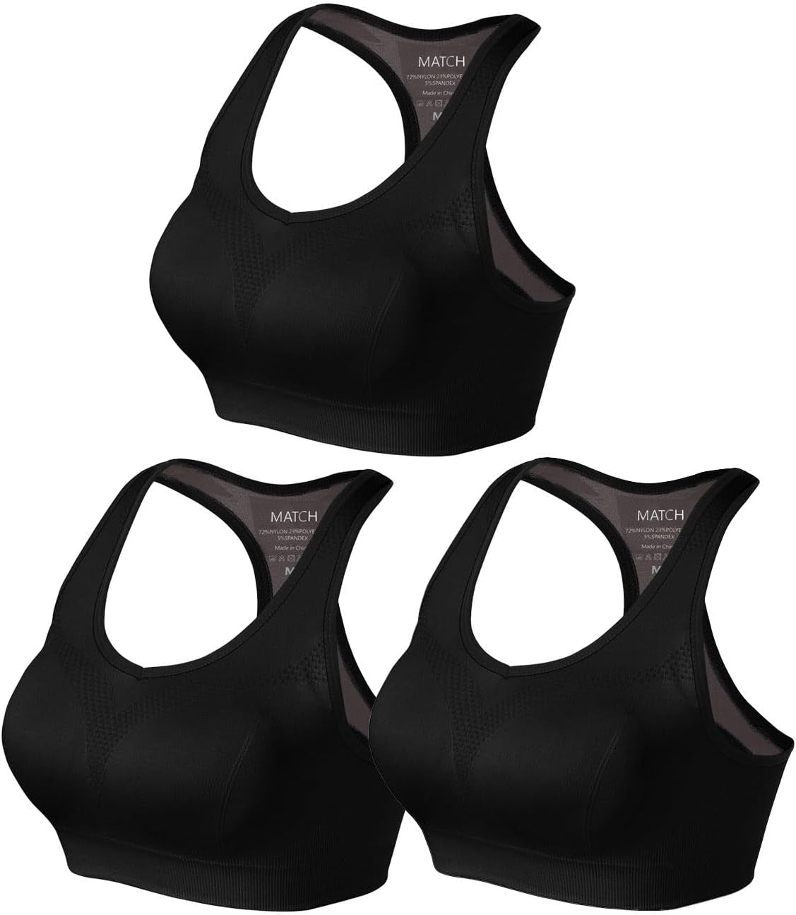 Racerback Sports Bras for Women – Padded Seamless Strappy Workout Tops for Yoga Gym Runing Fitness Sports Bras - WORLD TIME VISITS