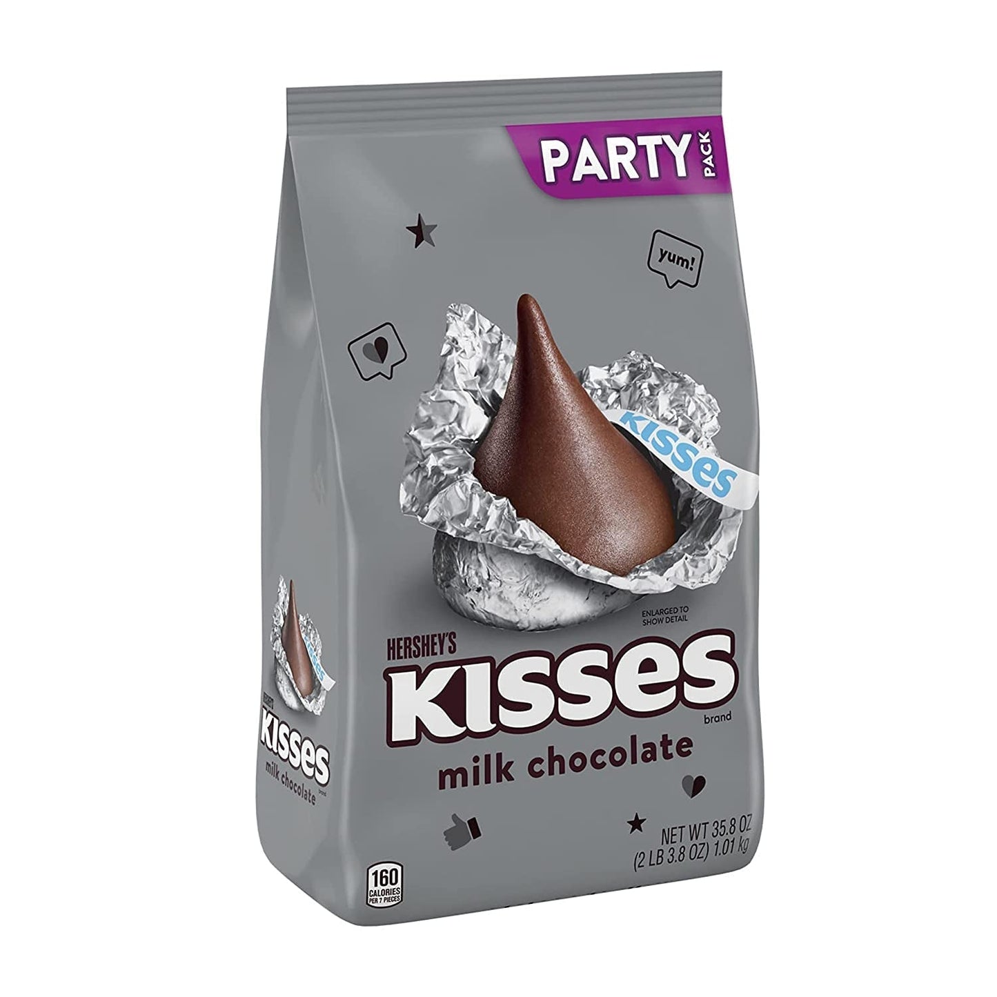 KISSES Milk Chocolate Candy Party Pack, 35.8 Oz - WORLD TIME VISITS