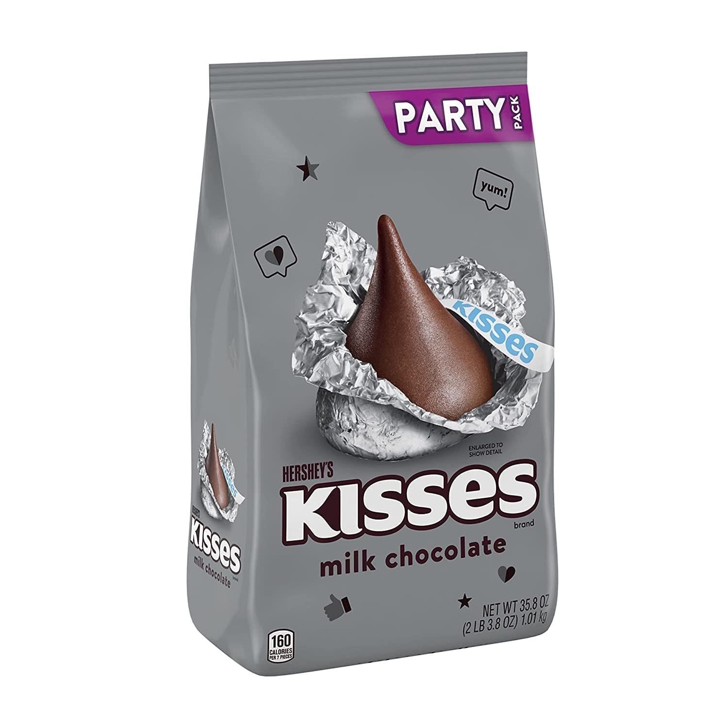 KISSES Milk Chocolate Candy Party Pack, 35.8 Oz - WORLD TIME VISITS