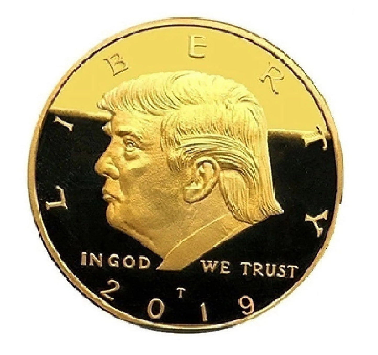 24K Gold-Plated Donald J. Trump 2019 President W/Display Case Masters Coins - WORLD TIME VISITS