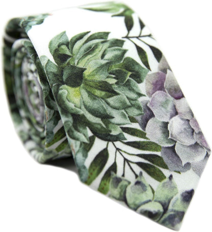 Men'S Skinny Tie Floral Print Cotton Necktie, Great for Weddings, Groom, Groomsmen, Missions, Dances, Gifts.