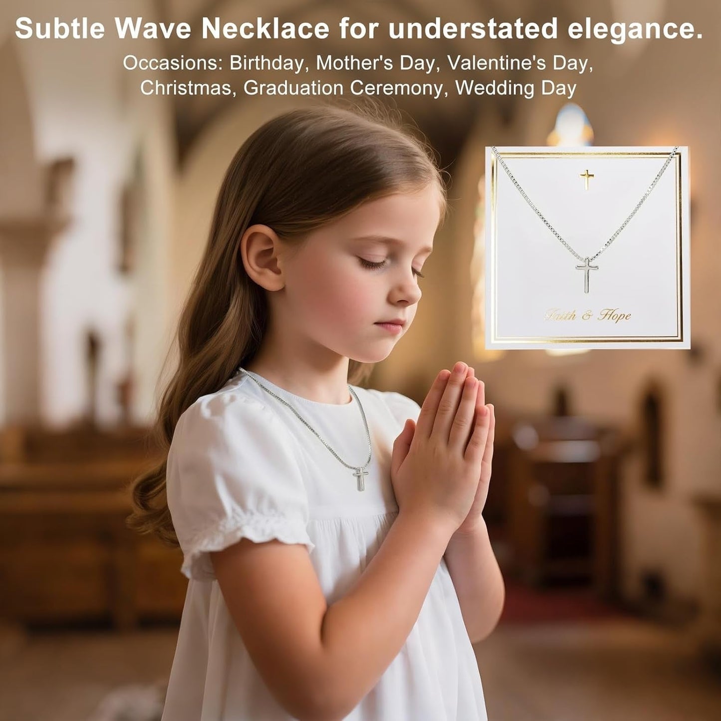 Gold Necklace for Women,Valentines Day Gifts, Cross Necklace Dainty 18K Real Gold Silver Plated, Cute Simple Small Trendy Choker Pendant Jewelry Non Tarnish Gold Necklace Faith Jewelry Gift