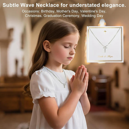 Gold Necklace for Women,Valentines Day Gifts, Cross Necklace Dainty 18K Real Gold Silver Plated, Cute Simple Small Trendy Choker Pendant Jewelry Non Tarnish Gold Necklace Faith Jewelry Gift
