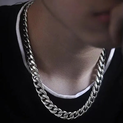 Franco Chain 925 Sterling Silver 10MM 8/20/22/24 Inch Cuban Chain Necklace for Women Men Fashion Jewelry Party Christmas Gifts