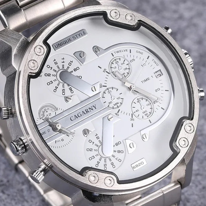 CAGARNY Brand Design Watch Man Fashion Luxury Gold Steel Bracelet Strap Quartz Wristwatches Business Male Gifts Watches NATATE