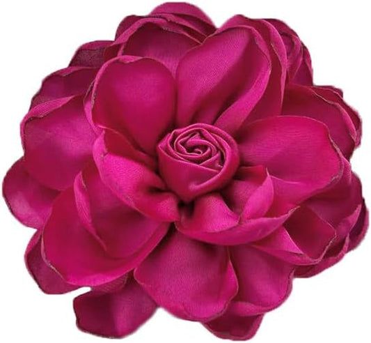 Dainty Fabric Rose Flower Large Brooch Lapel Pins Flower Brooches Pin Classic for Wedding Party Dance Banquet for Women Dress Suit Clothes Accessories Jewelry 100Mm