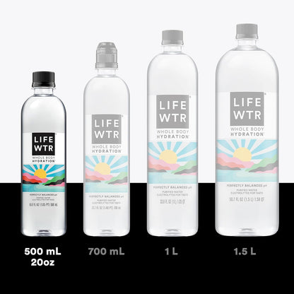 Premium Purified Water Ph Balanced with Electrolytes, 100% Recycled Plastic Bottles, 16.9 Fl Oz Bottles, 500Ml (Pack of 12)
