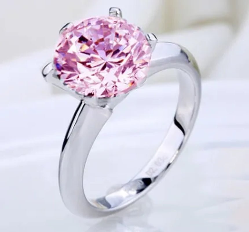 3.5ct Size 6 - 10 amazing Princess silver cut White Sapphire &Pink Sapphire &Topaz Engagement Ring - WORLD TIME VISITS