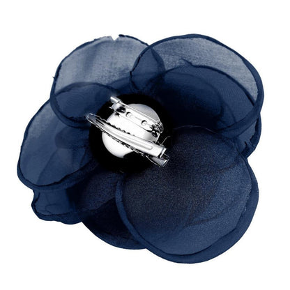 Rose Flower Hair Clips, Brooches, and Pins with Blue Accent | Versatile Floral Accessories for Women