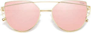 Cat Eye Sunglasses for Women Fashion Designer Style Mirrored Lenses