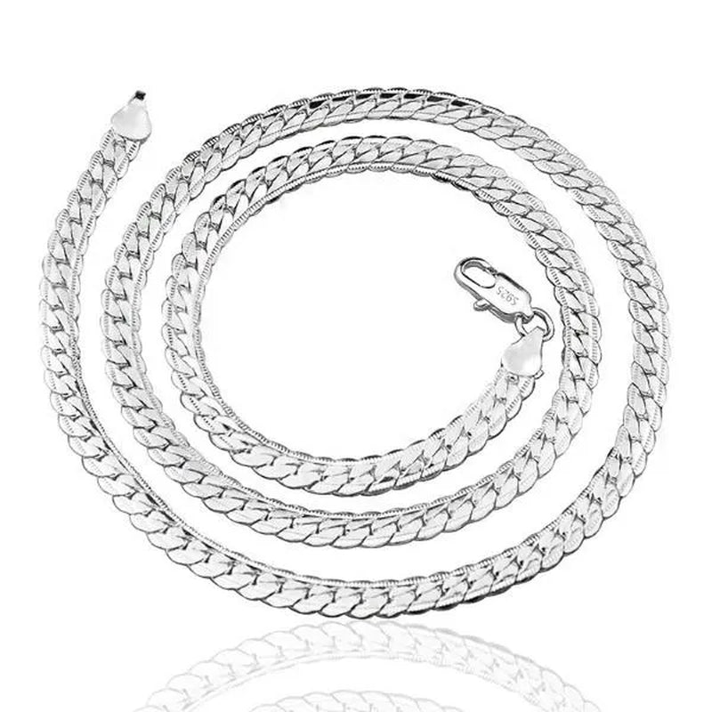 8/16/18/20/24Inch 18K Gold/925 Sterling Silver Luxury Brand Design Noble Necklace Chain for Woman Men Fashion Wedding Engagement Jewelry
