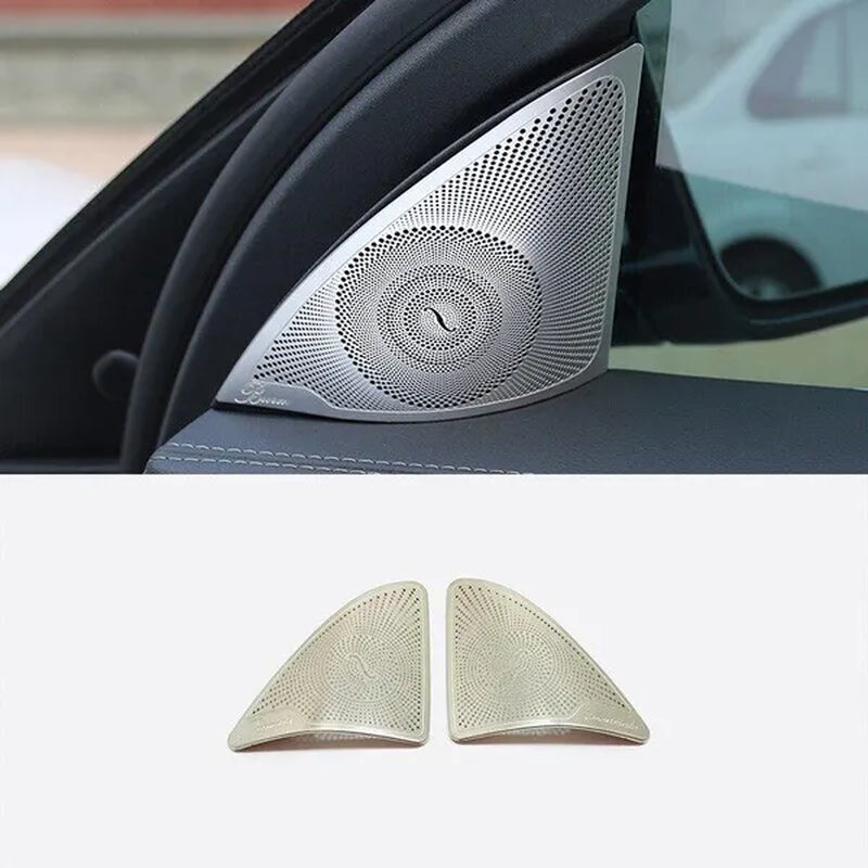 For Mercedes Benz S Class S320 S350 W222 2014 2015 2016 2017 2018 2019 2020 Stainless Steel Car Door Inner Speaker Audio Horn Cover Trim Auto Accessories
