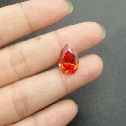 Padparadscha Sapphire 6x8mm 1.73Ct Pear Cut Shape AAAAA VVS Loose Gemstone