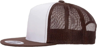 Yupoong 5-Panel YP Classic Trucker Cap | High Profile Flat Visor Snapback | OSFM | Bulk Packs Available