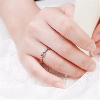 Love Ring 925 Sterling Silver Blue Sapphire Ring  Gemstone Heart Ring Women's Fashion Rings