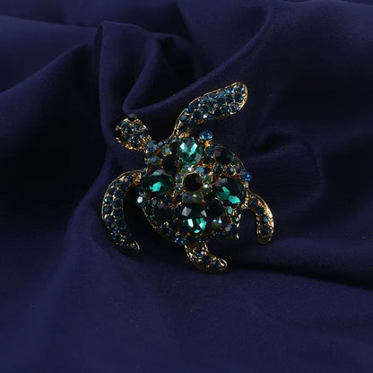 Fashion cartoon color diamond turtle brooch children student clothing animal accessories collar pin brooches