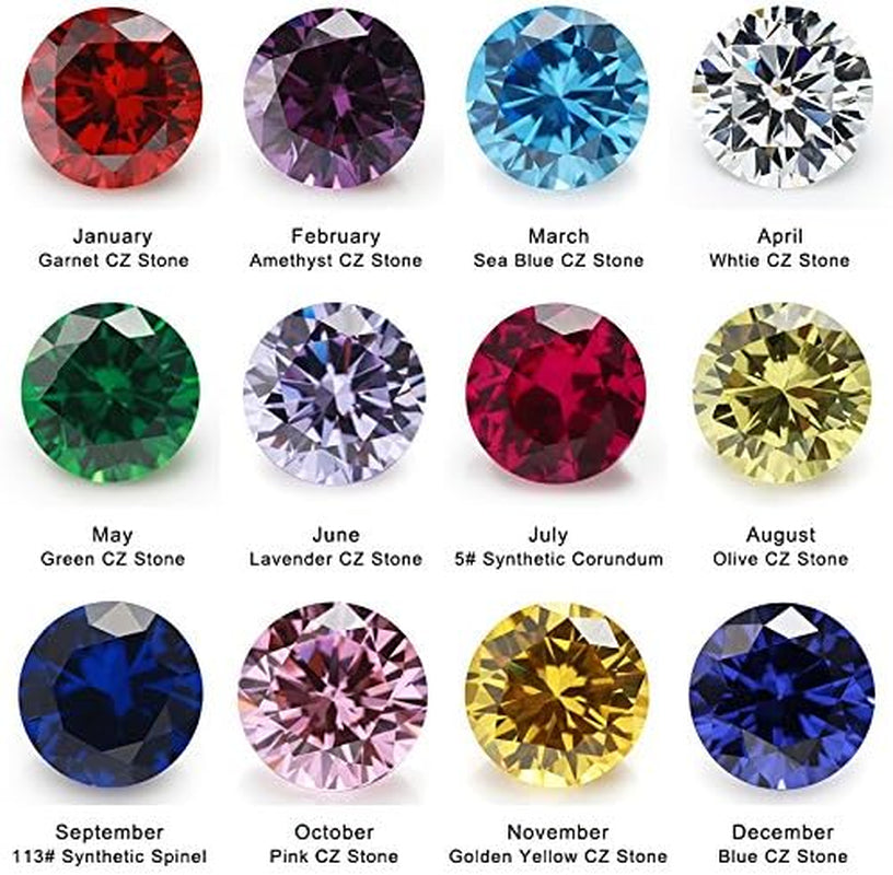 12Pcs Birthday Stone 1Pcs per Color round Loose Cubic Zirconia Stones Synthetic Ruby Synthetic Spinel - WORLD TIME VISITS