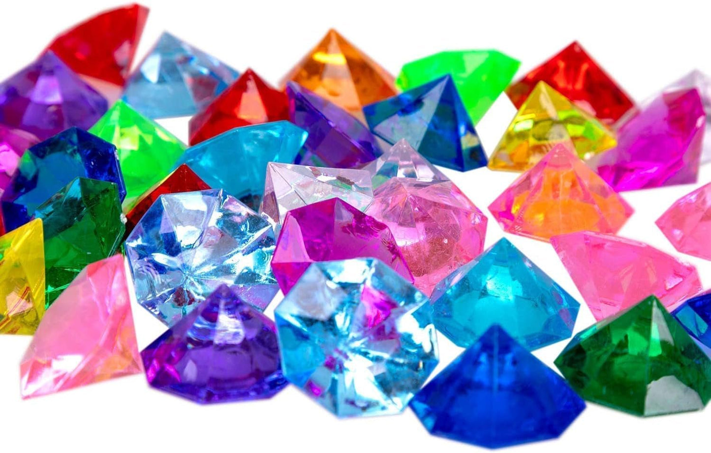 36PCS Acrylic Diamond Gems Jewels Pirate Treasure Chest Hunt Party Favors 25 Carat Diving Gem Pool Toys