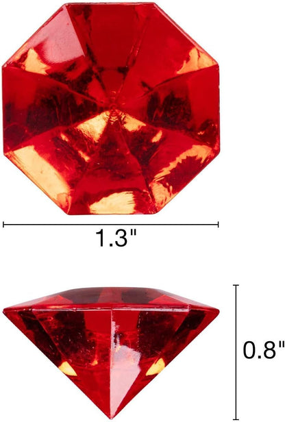 36PCS Acrylic Diamond Gems Jewels Pirate Treasure Chest Hunt Party Favors 25 Carat Diving Gem Pool Toys