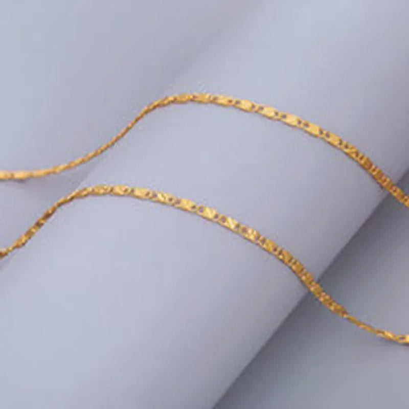 New Fashion Luxury Exquisite Men and Women Fashion Solid  Chain Necklace 2mm Wide and Thin Necklace Bridal Wedding Engagement High Jewelry Size: 16-30 Inches