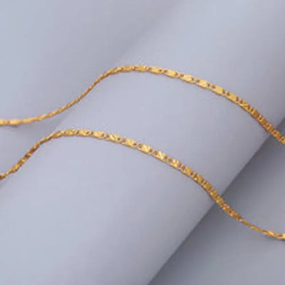 New Fashion Luxury Exquisite Men and Women Fashion Solid  Chain Necklace 2mm Wide and Thin Necklace Bridal Wedding Engagement High Jewelry Size: 16-30 Inches