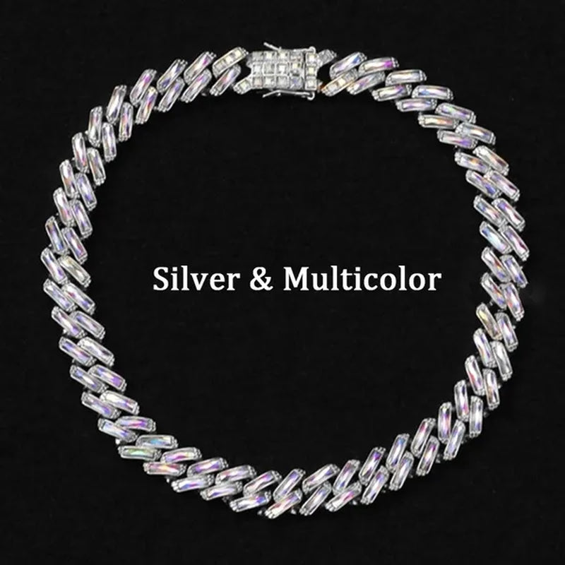 Cuban Link Chain Ice Out Chain Necklace For Men and Women Hip Hop Jewelry