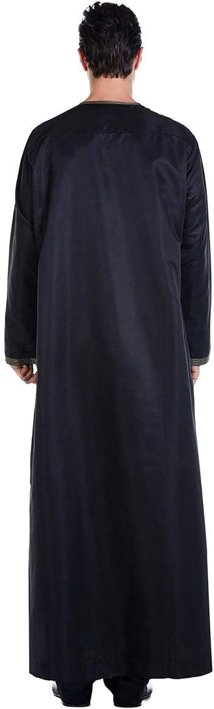 Men'S Muslim Clothes Durable Kaftan Robe Dubai Long Gown Ethnic Clothes,1Pc Soft Robe