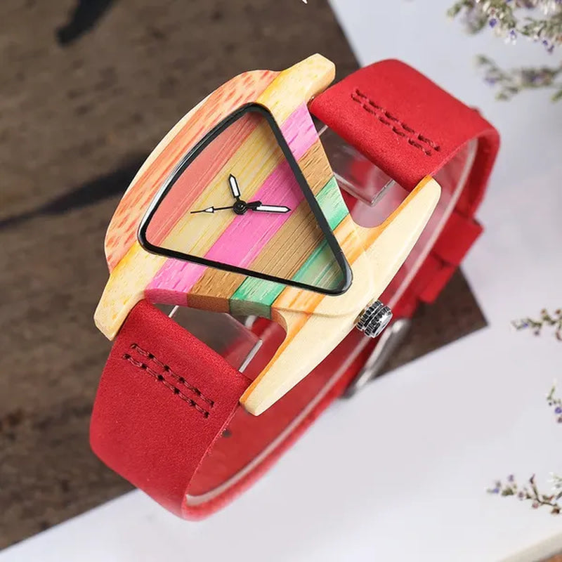 Beauty Wooden Quartz Wrist Watches for Lady Women Bracelet Gift
