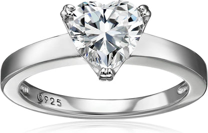 Sterling Silver Fancy Shape Solitaire Ring Made with Infinite Elements Zirconia, (Previously Amazon Collection)