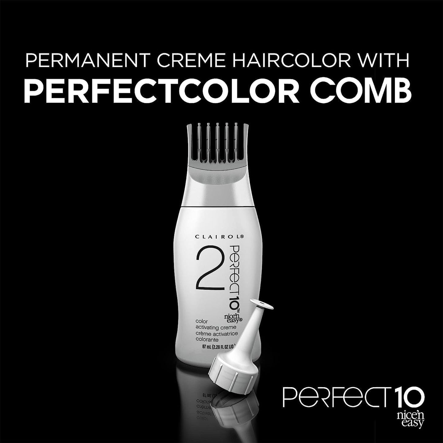 Nice'N Easy Perfect 10 Permanent Hair Color, 4 Dark Brown, Pack of 2