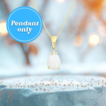 14K Gold Opal Pendant for Women - Gold Pendant -Teardrop Pendant - Gold Dainty Pendant - Solid Gold Pendant - Dainty Gold Pendant - Wedding Pendant for Brides - Opal Jewelry