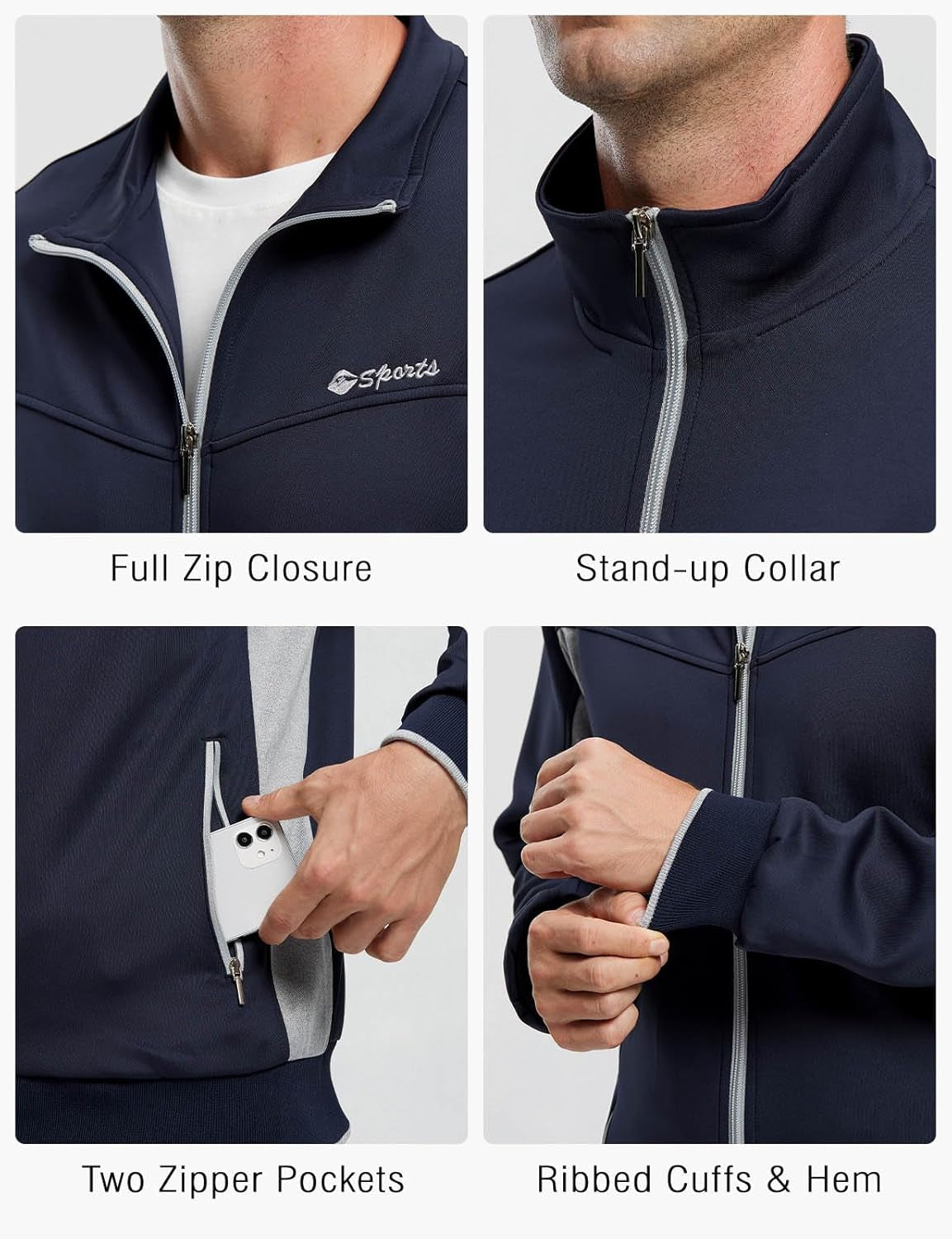 Men'S Tracksuit Sweatsuits 2 Piece Set Athletic Jogging Gym Activewear Sweat Track Suits Sets