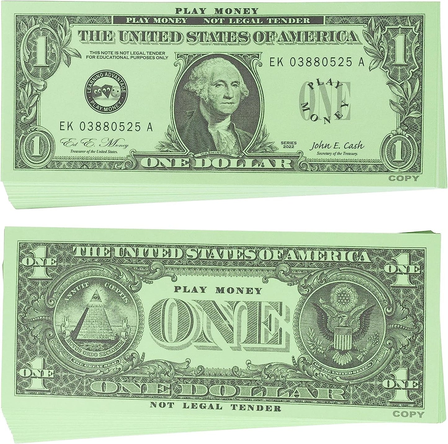 Play Quarters - Set of 100 Plastic Coins - Designed and Sized like Real US Currency - Teach Money Math with This Pretend Play Resource Master Coins