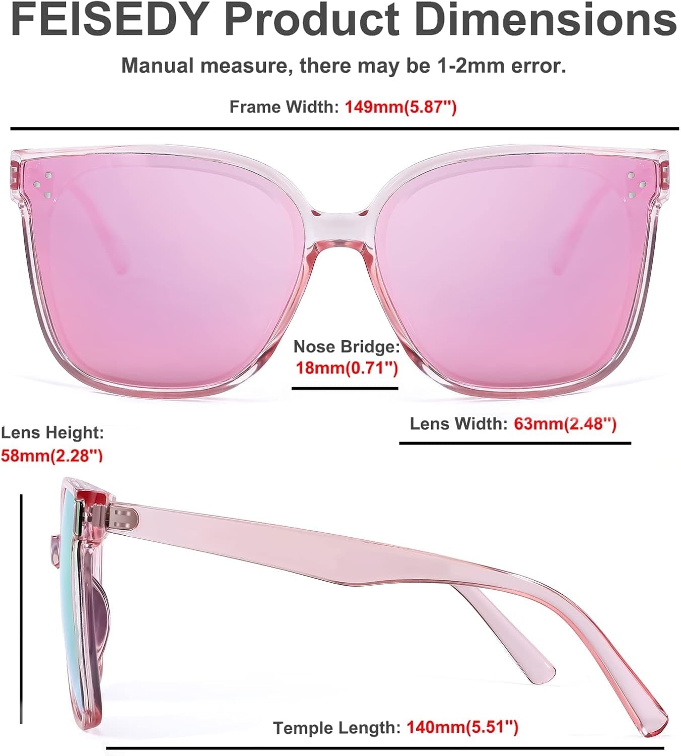 Retro Square Polarized Sunglasses Women Men Vintage Minimalist Shades B2600